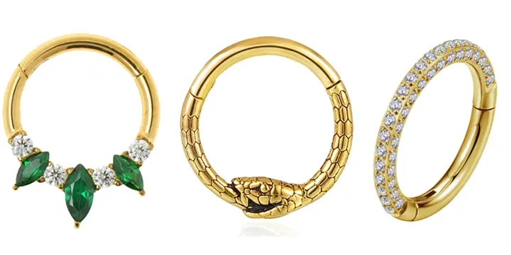 Piercing Clicker Ring mit Scharnier in vielen Varianten