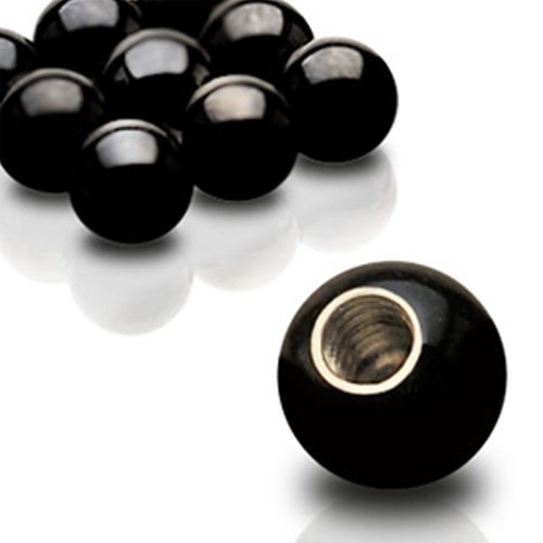 Schwarze piercing schraub Kugel mit 1,6mm Gewinde
