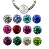 1,0mm Titan Ring mit 3mm Epoxy Multistrass Kugel