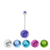 Kunststoff Bauchnabel Piercing Schmuck mit großem Kristall in verschiedenen Farben