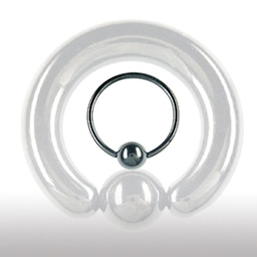 2,5mm Schwarzer Piercing Ring mit Klemmkugel