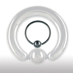 5,0mm Schwarzer Piercing Ring mit Klemmkugel