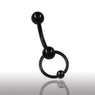 Schwarze Intimpiercing Banane mit Klemmring