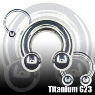 Lippenpiercing Titan Hufeisen Septum Ring Silber mit Kugeln