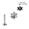 Labret Zirkonia 7-Kristalle-Blume Helix Ohr Tragus Titan