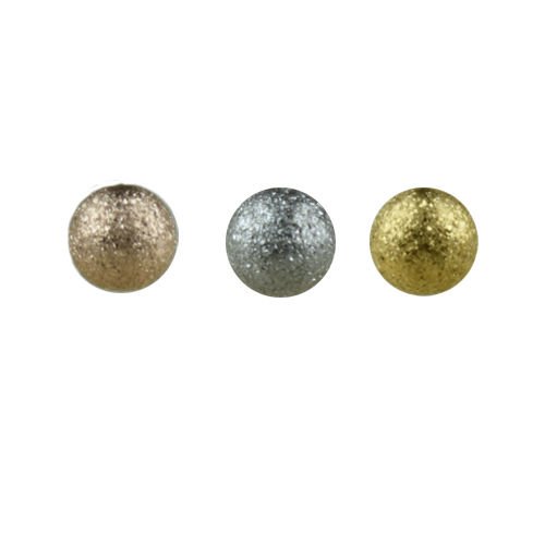 1,2mm Piercing Kugel mit Glitzer Diamant Optik in Silber, Gold und Rosegold