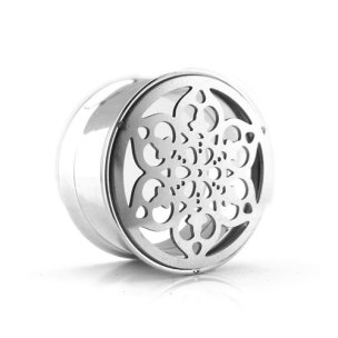 Blume Ornament FleshTunnel Ohr Piercing Plug