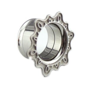 double flared tunnel Ornament rand ohr Piercing in silber