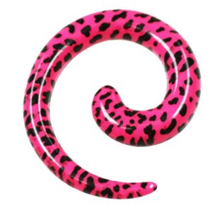 Dehnschnecke 2mm Pink mit Leopard Motiv zum ohrloch dehnen