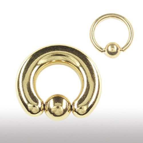 Piercing Ring gold 1,6mm für Ohr,Septum,Intimpiercing mit Klemmkugel
