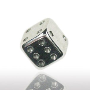 Silberner piercing verschluss würfel für ohrpiercings