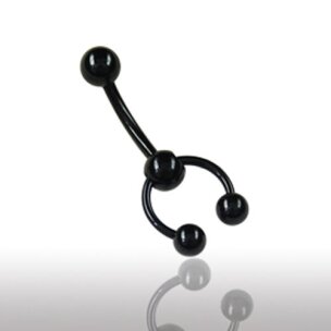 schwarze Christina Piercing Banane mit Hufeisen