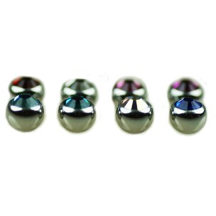 Titan Piercing Kugel mit kristall 1,6mm in verschiedenen...