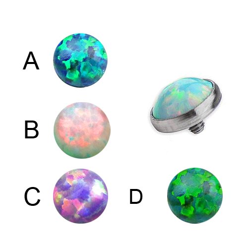 Dermal Anker Aufsatz mit opal Platte in verschiedenen Farben