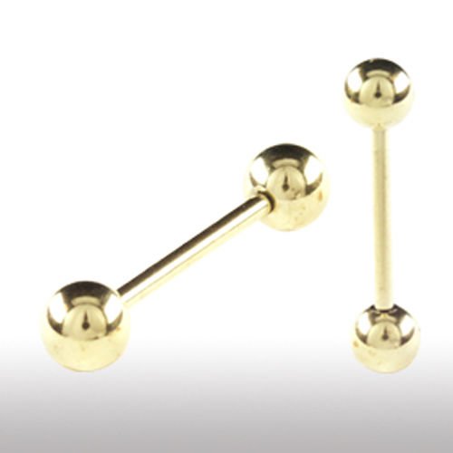 1,2mm Gold Piercing Stab Barbell