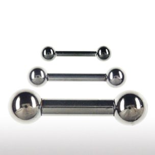 Nippelpiercing Schwarzer Barbell  1,6mm Zungenpiercing mit Kugeln