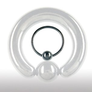 2,0mm Schwarzer Piercing Ring mit Klemmkugel für...