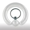 2,0mm Schwarzer Piercing Ring mit Klemmkugel für Intimpiercing Mann