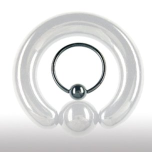 4,0mm Schwarzer Piercing Ring mit Klemmkugel...