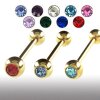 Goldener Helix Piercing schmuck Stab mit Glitzerstein