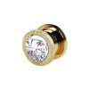 Goldener Flesh Tunnel Diamant Optik mit großem Kristall