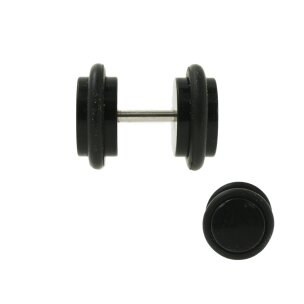 Fake plug Ohr Piercing in Schwarz aus Kunststoff