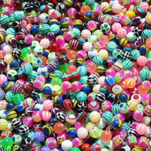 Kunststoff Piercing Kugeln in vielen bunten Farben