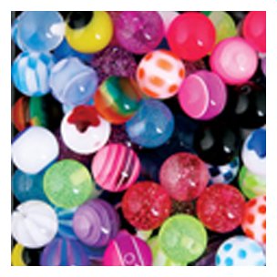 Kunststoff Piercing Kugeln in vielen bunten Farben 