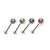 Silberner Ohr piercing Stecker mit bunter Steifen Kugel