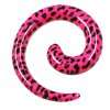 Dehnschnecke in pink mit Leoparden Muster Print zum ohr dehnen