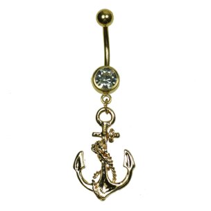 Anker & Seil Gold Silber Bauchnabel Piercing Schmuck