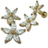 2 Blumen mit Kristallen Ohr Helix Stecker Rosegold Silber