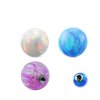 Opal Piercing Kugel in Weiß, Rosa und Blau