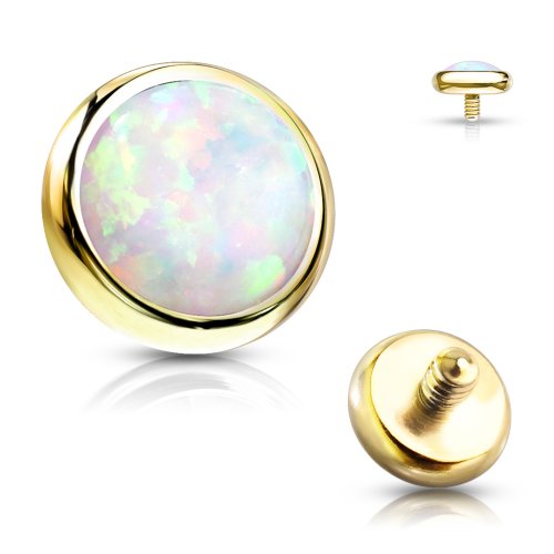 Gold opal Dermal Anchor Piercing Aufsatz 