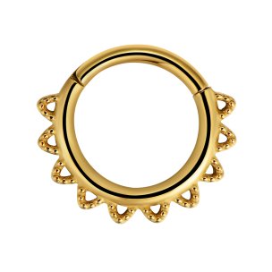 1,2mm Rose Gold Septum Clicker Ring mit Boho Rand