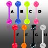 Kunststoff Piercing Barbell Zungenpiercing Stecker in vielen Farben