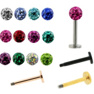 helix ohr Piercing stecker mit Epoxy glitzer Kugel Gold Rosegold Schwarz