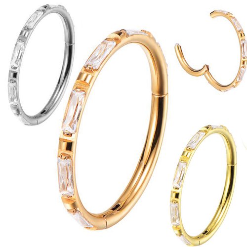 Segment Clicker Ring mit langen Kristallen in Gold Rosegold Silber