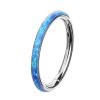 1,2mm Clicker Ring Opal Rand Blau
