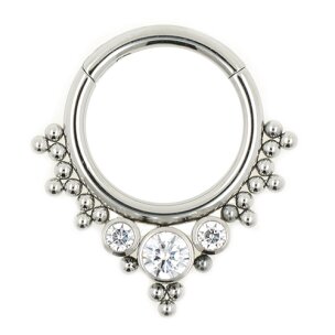 1,2mm Rose Gold Boho Septum Clicker Ring mit Kugeln