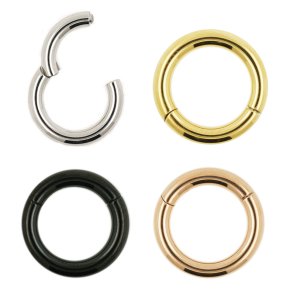 Segmentring Clicker 2mm in Silber Gold Schwarz