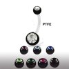 PTFE-Stab Mini Bauchnabel Piercing Doppel Flat Kristall Kugel