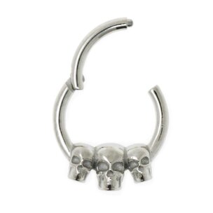 1,2mm Totenköpfe Septum Ohr Clicker Ring