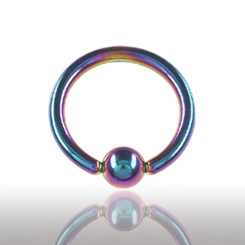 2,5mm Regenbogen Hufeisen Ring Circular Barbell Spitze Intim Piercing 