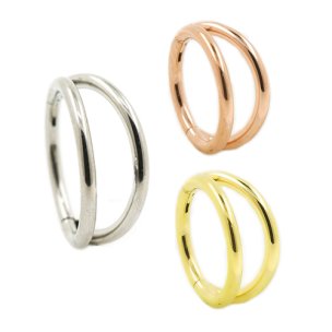 2 Ringe Piercing Clicker Ring in Silber