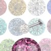 Titan Piercing Labret mit glitzer Kristallkugel in vielen Farben