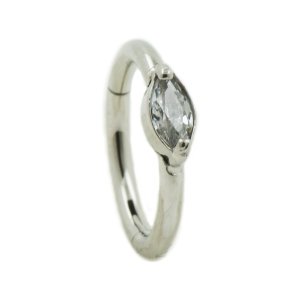 Goldener Piercing Segment Clicher Ring mit ovalem...
