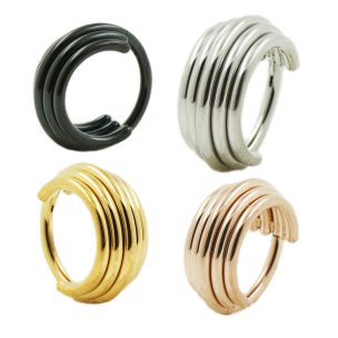 Breiter Segment Clicker Ring mit 5 Ringen in Silber,...