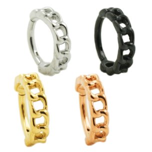 Ohr Piercing/ Segment /Clicker Ring Kettenglieder in silber, gold, rosegold oder schwarz