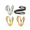 Spirale Clicker mit Kristallen für Ohr Helix Piercing in Gold, Rosegold, Silber und Schwarz